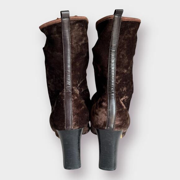 Y2K Caparros brown velvet ankle booties‎ - Picture 4 of 7